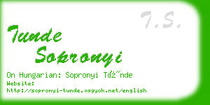 tunde sopronyi business card